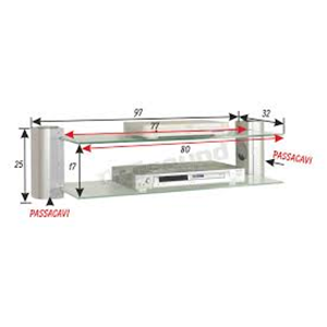 SUPPORTO TV DA PARETE CON VETRI SATINATI - 510S PRANDINI